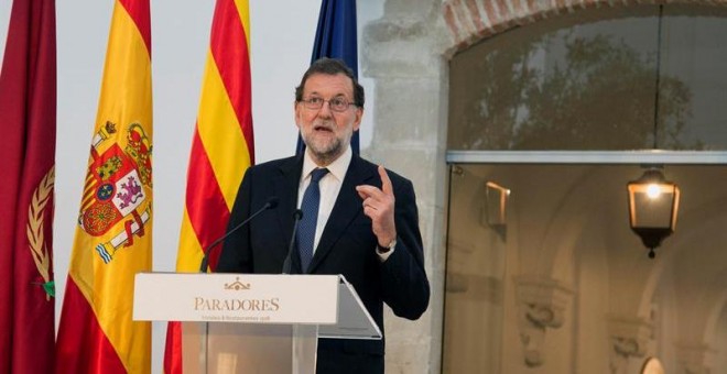 El presidente del Gobierno, Mariano Rajoy, el pasado jueves en la inauguración del Parador de Lleida. /EFE