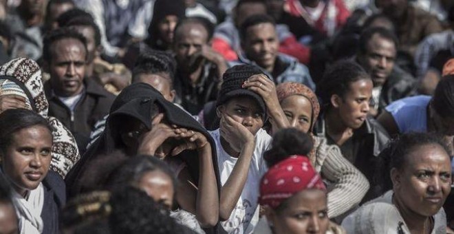 Emigrantes de Eritrea y Sudán del Sur en una manifestación en Israel. EFE