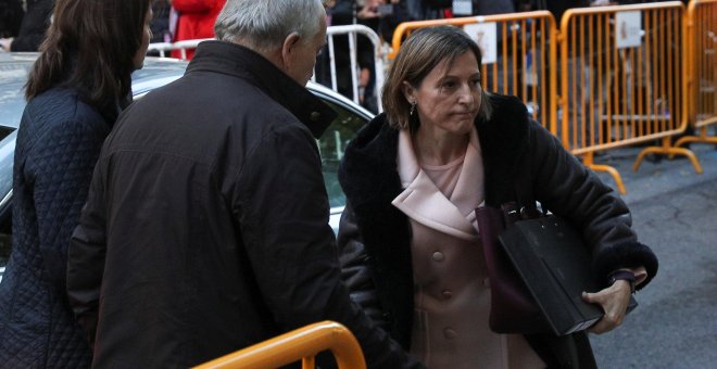La presidenta del Parlament, Carme Forcadell, a su llegada este jueves al Trribunal Suprmeo. - REUTERS