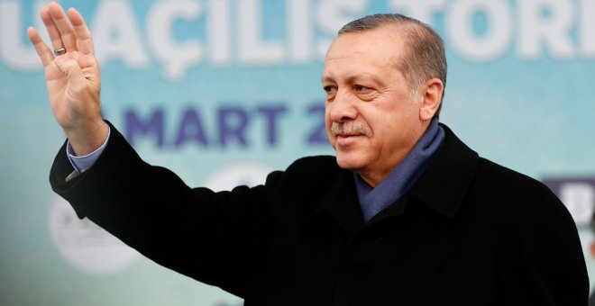 Erdogan, en un discurso sobre el referéndum hoy en Estambul. EFE