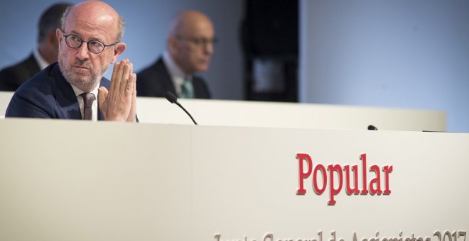 El presidente del Banco Popular, Emilio Saracho, durante su primera junta de accionistas de la entidad.EFE/Luca Piergiovanni