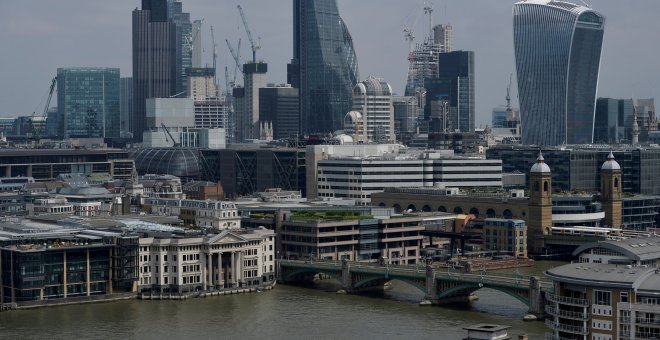 Vista aérea de la City de Londres, el distrito financiero de la capital británica. REUTERS/Hannah McKay