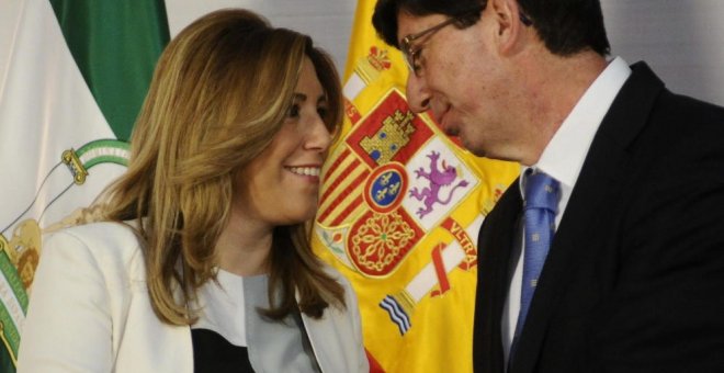 La presidenta de la Junta, Susana Díaz, y el líder de Ciudadanos en Andalucía, Juan Marín, en una imagen de archivo. EFE