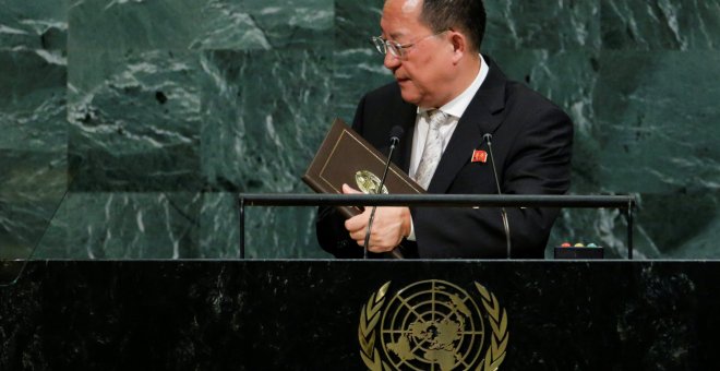 El ministro de exteriores norcoreano, Ri Yong-ho, en la sede la ONU.- REUTERS