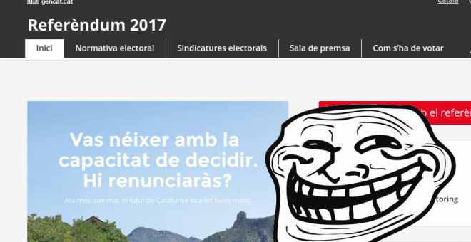 La página web referendum.cat, clonada por el Partit Pirata de Catalunya.