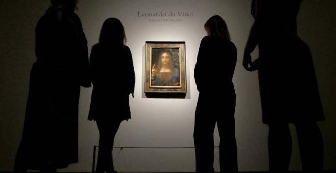 El cuadro de Da Vinci, Salvatore Mundi, expuesto en la galería Christie's. | REUTERS