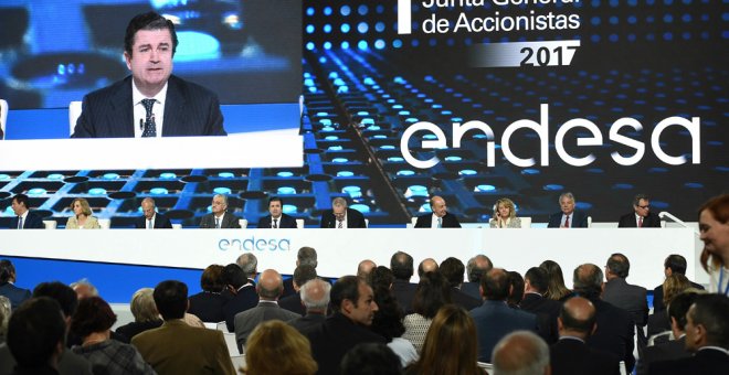 El presidente de Endesa, Borja Prado, en la última junta de accionistas de la eléctrica. EFE