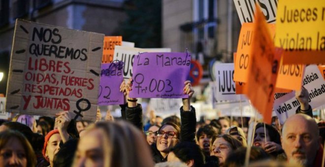 Protesta en Madrid los "abusos patriarcales" en el juicio contra 'la Manada'. - ATLAS