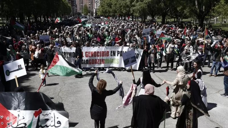 Pamplona ha salido a la calle para rechazar el 'genocidio' sobre Palestina