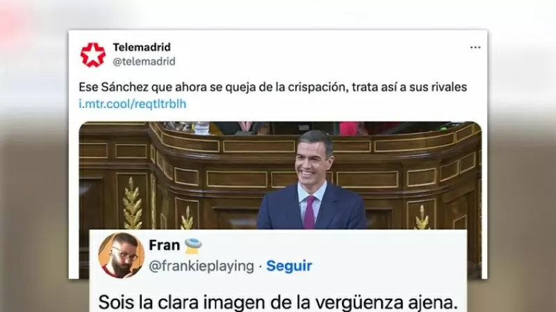 'Luego os quejáis de que os llamen TeleAyuso': el bochornoso tuit de Telemadrid sobre Pedro Sánchez
