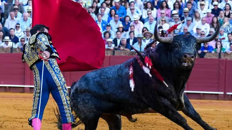 El torero David Fandila 'El Fandi' tortura un animal hasta su extenuación en Sevilla, a 21 de abril de 2024.