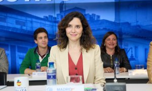 La presidenta de la Comunidad de Madrid, Isabel Díaz Ayuso, durante un comité autonómico del PP en Madrid, a 18 de marzo de 2024.