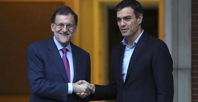 Rajoy y Sánchez acuerdan hacer un frente común al referéndum pero no hablan de "temas económicos", dice Moncloa