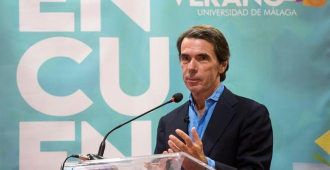 Aznar ironiza tras no ser invitado al Congreso del PP: "Sólo he sido presidente de honor del partido 14 años"