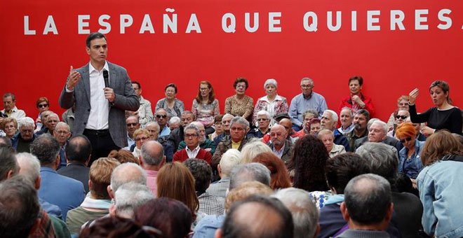 Sánchez busca el voto de los jubilados comprometiéndose a blindar las pensiones con respecto al IPC