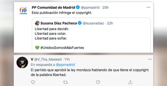 "Queréis privatizar hasta la palabra "libertad": las respuestas a un tuit del PP madrileño a Susana Díaz