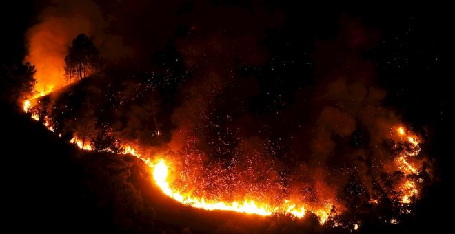Cerca de mil quinientas hectáreas quemadas en los incendios de Ribas de Sil (Lugo)