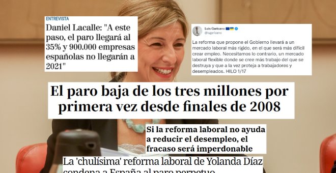 La realidad golpea en la cara a los agoreros 'neocon' que vaticinaron el fracaso de la reforma laboral de Yolanda Díaz