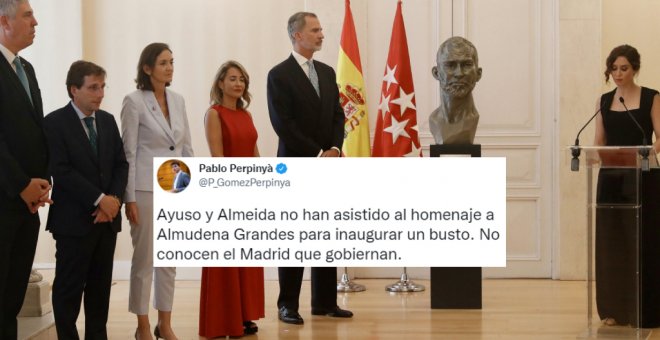 "Qué individuo tan mediocre": críticas a la ausencia de Almeida en el homenaje a Almudena Grandes