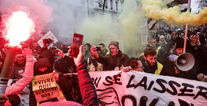 La décima jornada de protestas por las pensiones en Francia transcurre con algunos incidentes y menor participación