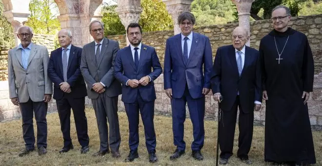 Puigdemont participa en un acte amb altres presidents de la Generalitat a la Catalunya Nord amb la investidura en suspens